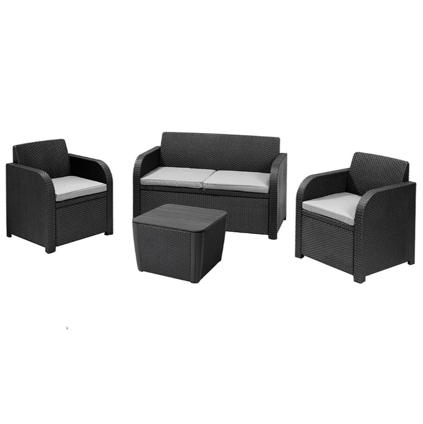 Conjunto de resina de 4 piezas Novara, color gris antracita, KETER
