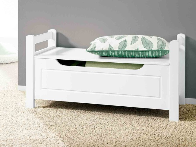 Banco De Entrada Con Almacenamiento - Moderno Banco De Piel Para Recibidor, Dormitorio O Salón | Incluye 2 Taburetes, Color Blanco, Capacidad 300 Lbs