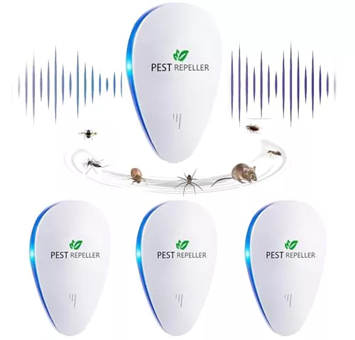 Repelente ultrasónico,Repelente ultrasónico de Mosquitos y Control electrónico, inofensivo para Mascotas y Humanos, Anti Ratones, Moscas, cucarachas, arañas, Hormigas