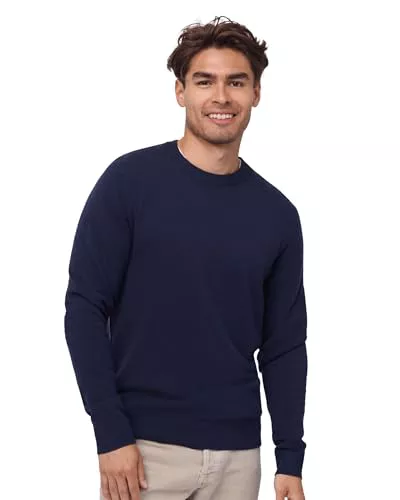 DANISH ENDURANCE Jersey de Lana Merino con Mezcla de Cachemira para Hombre, Azul Oscuro, XL