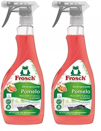 Frosch - Quitagrasas Desengrasante Ecológico Pomelo, Apto para Superficies Alimentarias, Elimina la Grasa sin Esfuerzo - 500 ml (Paquete de 2)