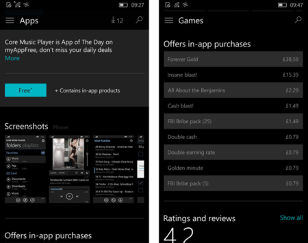 La tienda de Windows 10 transparentará las compras in-app disponibles para cada aplicación