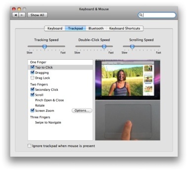 El trackpad multitactil del MacBook Air está basado en software