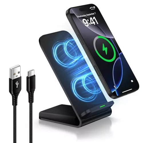 Google Pixel Wireless Charger Stand, 15 W, cargador inalámbrico rápido, soporte para teléfono móvil, estación de carga inductiva para Google Pixel 9 Pro/8/7/6/5/Samsung Galaxy S25+/S24 FE/S23/S22/S21