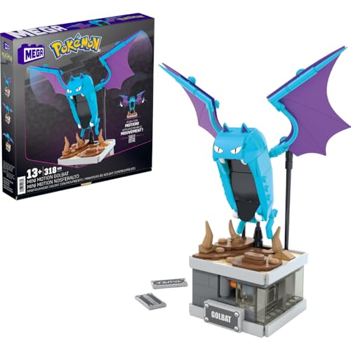 Mega Pokemon Golbat Mini con Movimiento de alas 318 Bloques de construcción, Juguete para coleccionistas +13 años (Mattel HTH72)