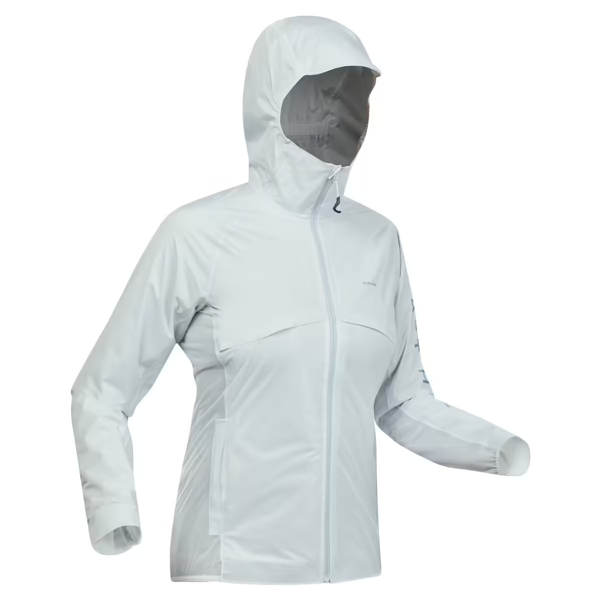 Chaqueta impermeable de montaña y trekking ultraligera Mujer Quechua FH900 gris

