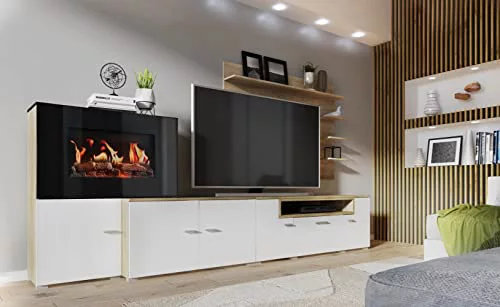 Comfort Home Innovation - Mueble de salón con Chimenea eléctrica