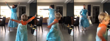 El divertido vídeo viral de un baile entre padre e hijo, al ritmo de la canción de 'Frozen' y disfrazados como Elsa