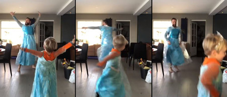 El divertido vídeo viral de un baile entre padre e hijo, al ritmo de la canción de 'Frozen' y disfrazados como Elsa