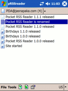 Lee tus feeds RSS desde tu pocket pc con pRSSreader