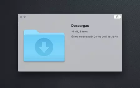 Foto de la carpeta Descargas del Mac