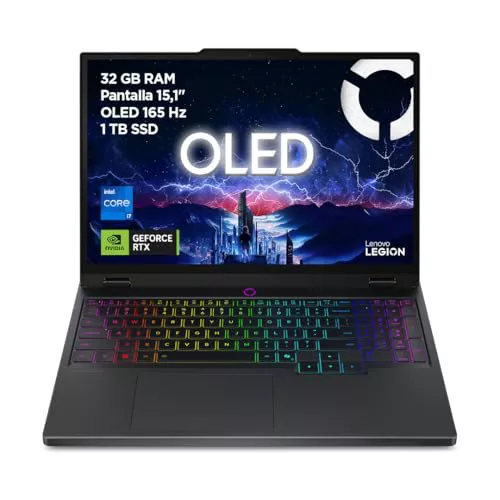 Lenovo Legion 5 Gen 10 – Ordenador Portátil Gaming IA 15.1" WQXGA OLED (Intel Core i7-13650HX, NVIDIA GeForce RTX 5070, 32 GB RAM, 1TB SSD, Wi-Fi 7, Sin Sistema Operativo) Teclado RGB Español - Negro