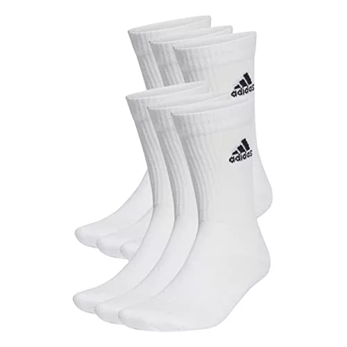 adidas Unisex adulto Cushioned Sportswear Crew Socks 6 Pairs, White / Black, 8.5-10