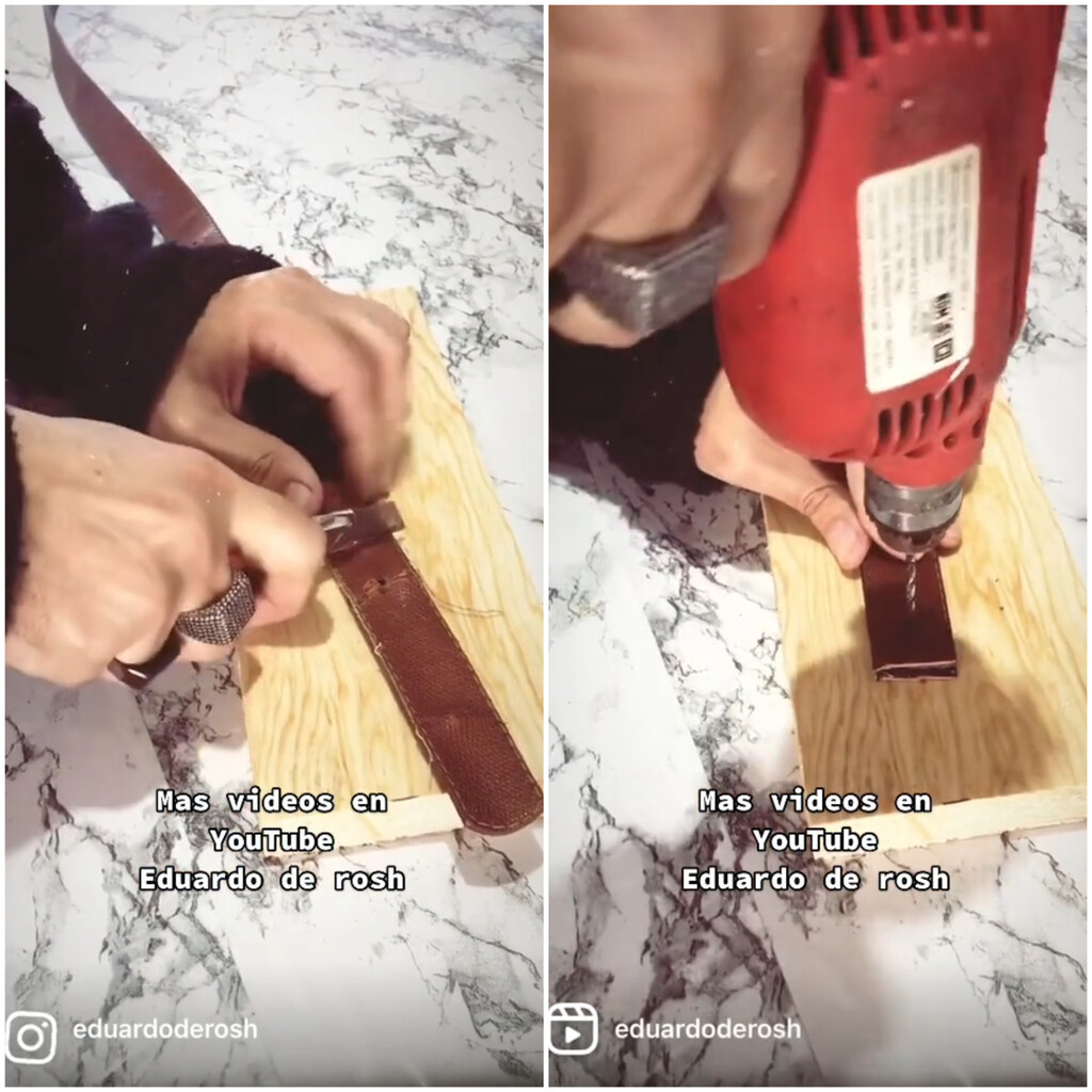 Si reutilizas los cinturones viejos, podrás hacer esta estantería colgante para el dormitorio o la cocina 
