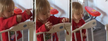La increíble habilidad de una niña de dos años para abrir una barrera de seguridad... ¡con un collar!