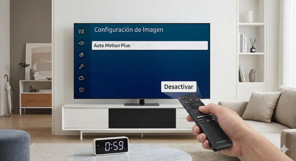 Samsung tiene un nombre para el efecto telenovela: Auto Motion Plus. Si quieres, lo puedes desactivar en menos de un minuto 