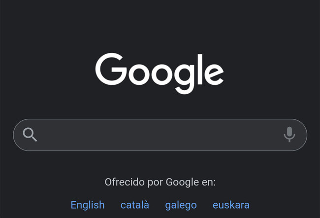 Tema Oscuro Google Web