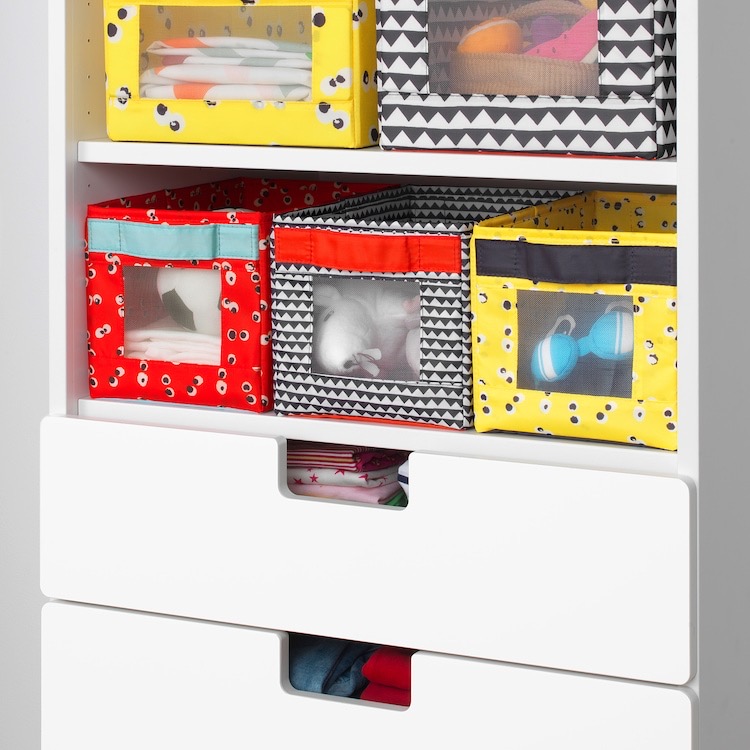 Caja multicolor para ordenar ropa o juguetes