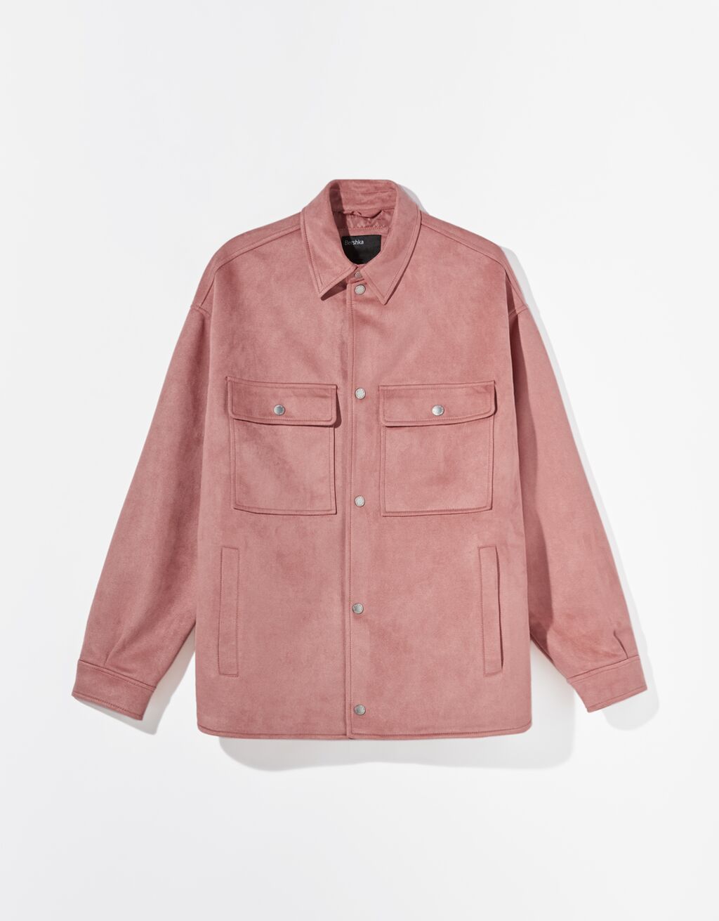 Sobrecamisa en tono rosa de efecto ante