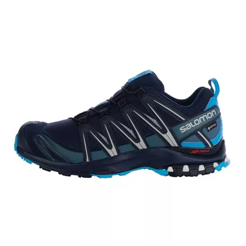 Salomon XA Pro 3D Gore-Tex Zapatillas de Trail Running para Hombre, Ajuste preciso, Agarre en todo tipo de terrenos, Impermeable, Navy Blazer, 45 1/3