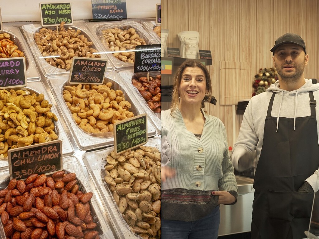 La pareja murciana enamorada de Asturias que lo dejó todo para vender frutos secos de sabores en un mercado de Oviedo