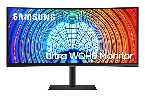 Samsung LS34A650UXUXEN - Monitor profesional curvo de 34", Ultra WQHD (3,440 x 1,440, panel VA), 1.000R, 5ms, ajustable en altura, inclinación, giro y pivote, HDR10 & USB C, HDMI, puerto LAN