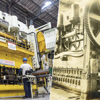 Toyota compró una prensa Komatsu de 700 toneladas cuando Toyota ni existía. Con 90 años y 13.000 kilómetros recorridos ha vuelto a ponerse en marcha 