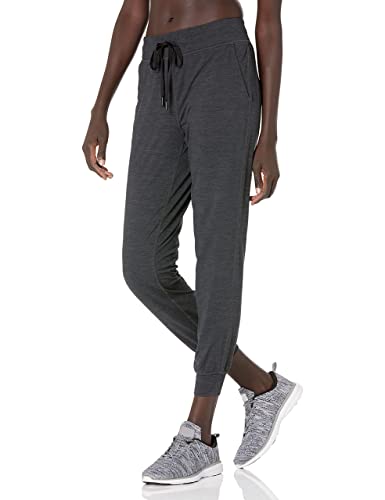 Amazon Essentials Jogger Elástico Técnico de Tejido Cepillado (Disponible en Tallas Grandes) Mujer, Negro Teñido Multicolor, S