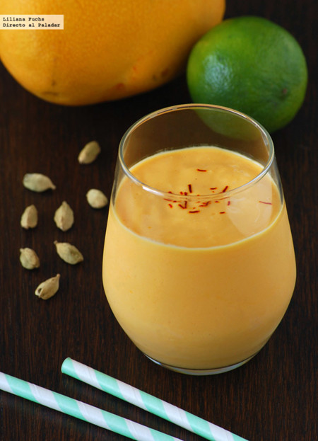 Lassi o batido de yogur y mango. Receta