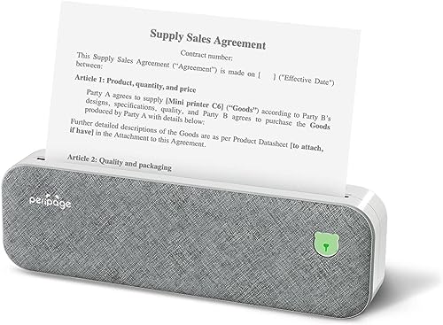 Impresora Portátil para Papel de A4/2"/3"/4" Compatible con Android e iOS Bluetooth 