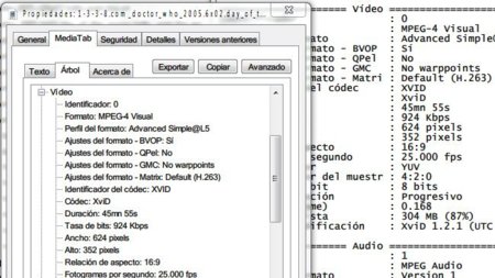 MediaTab nos pone información avanzada de audio y vídeo integrada en Windows