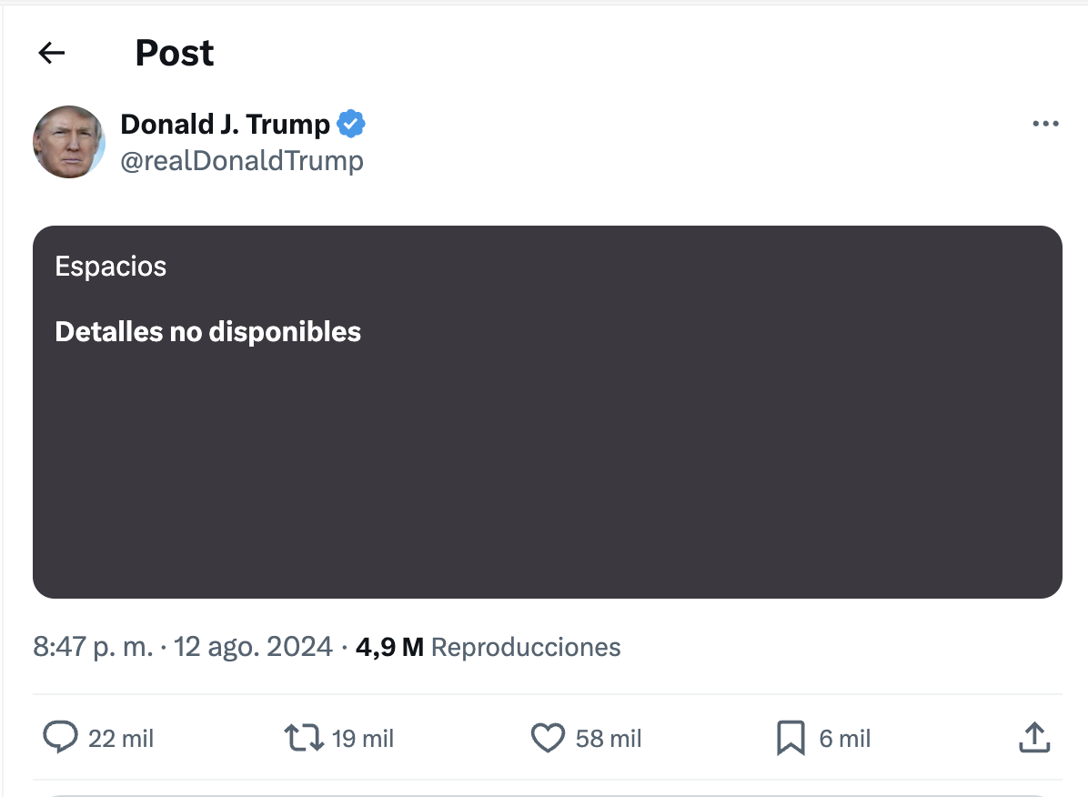 El directo de Elon Musk con Donald Trump en X no arranca: la prueba de ...