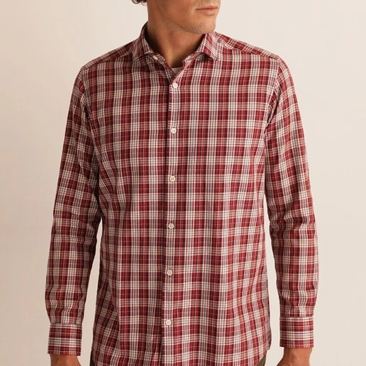 Camisa de hombre algodon franela tartán slim fit Unit