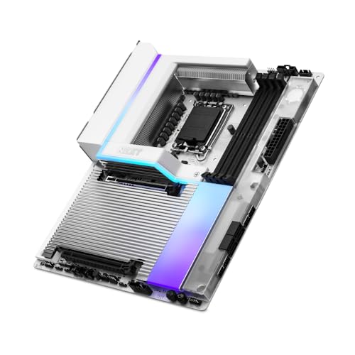 NZXT Placa Base para Juegos N9 Z890 - Intel Z890 LGA 1851 ATX para Core Ultra (Serie 2) - 20+1+1, DDR5, 5X M.2, PCIe 5.0, Wi-Fi 7, 5GbE, Thunderbolt 4 - RGB, Cubierta de Metal Completo - PCB Blanca