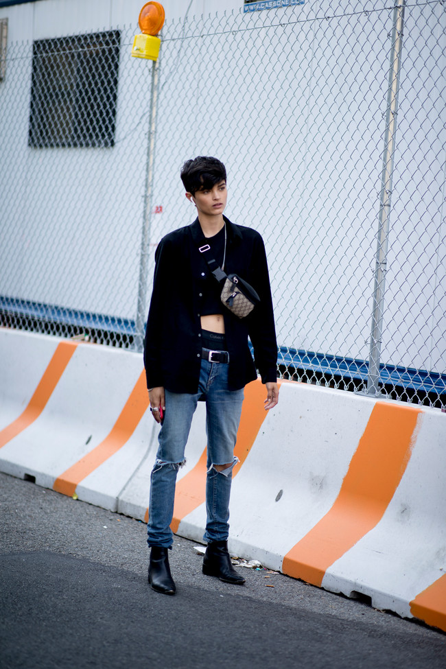 street style nyfw negro