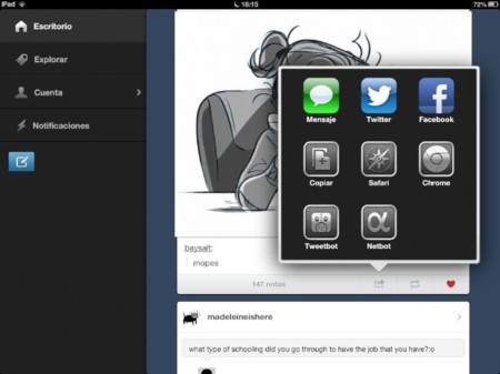 Tumblr para iOS se actualiza subiendo su factor social