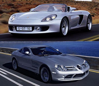 Mercedes SLR Mclaren contra Porsche Carrera GT
