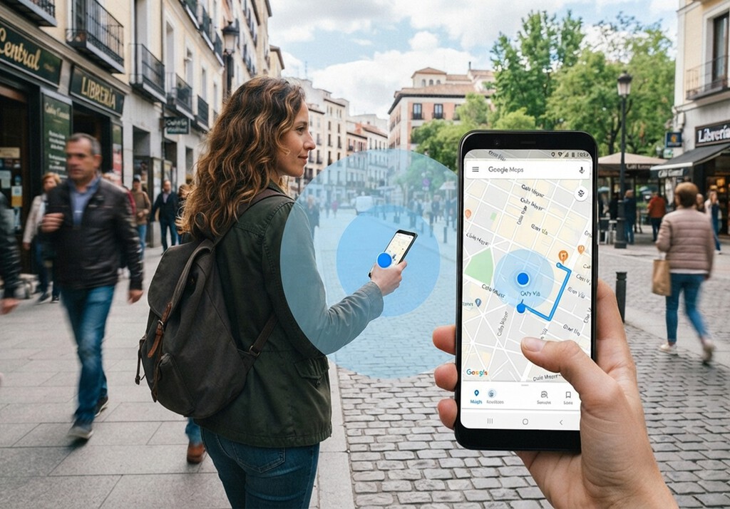Qué significa que el punto azul de Google Maps cambie de tamaño continuamente