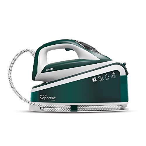 Polti Vaporella Express VE30.20, Plancha Generadora de Vapor, Presión Bomba hasta 8 Bar, Potencia 2200 W, Función Eco, Tecnología One Temperature, Ajuste Digital, Verde y Blanco
