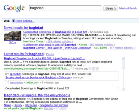 Búsquedas en tiempo real desde Google
