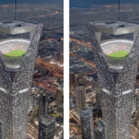 O estádio mais alto do planeta? Arábia Saudita planeja construir uma arena suspensa a 350 metros de altura 