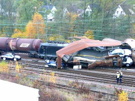 Porsche train crash