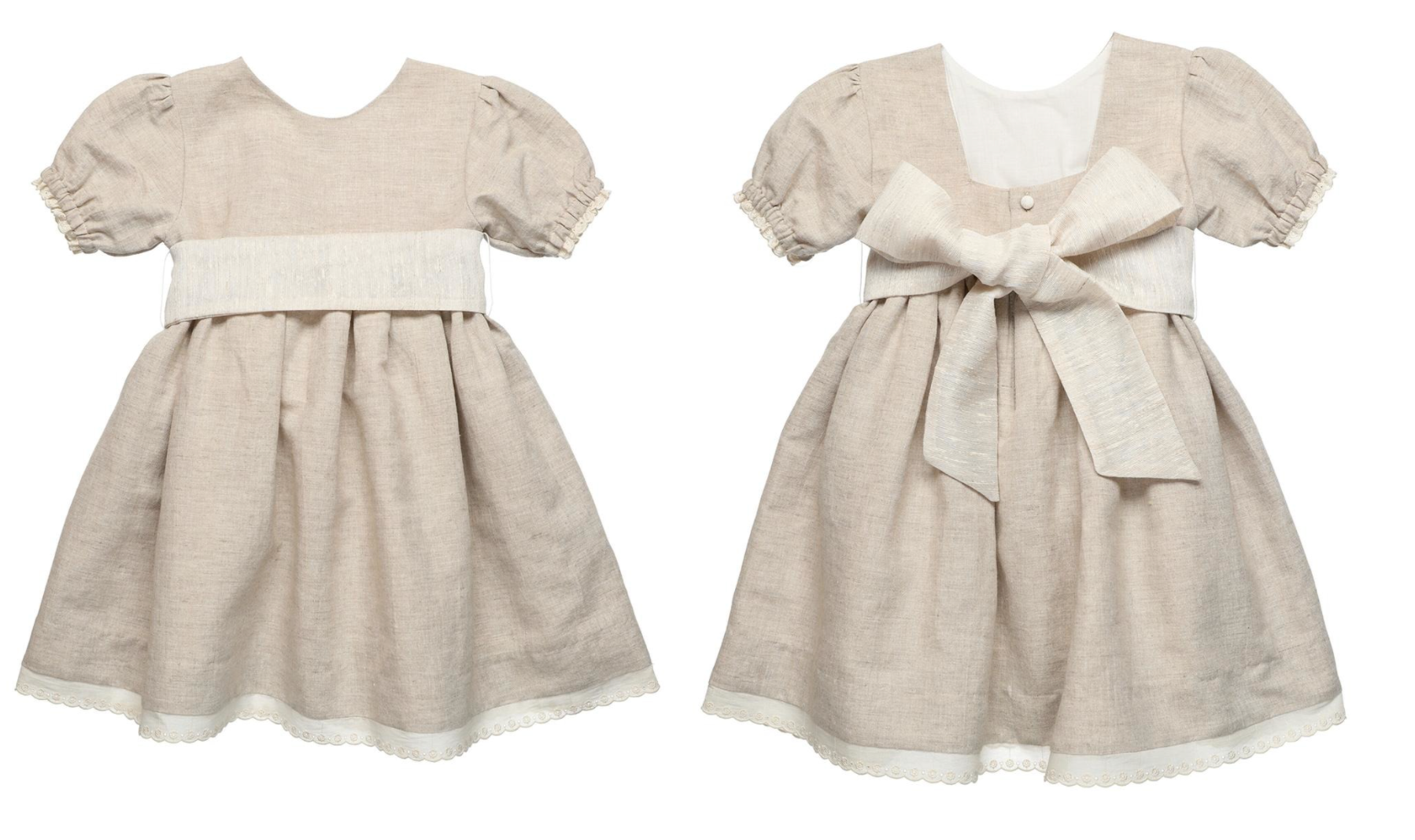 Vestido de niña de ceremonia rústico de manga corta