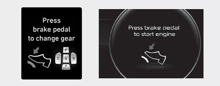 Avisos de seguridad: pisar freno para arrancar y cambiar de marcha