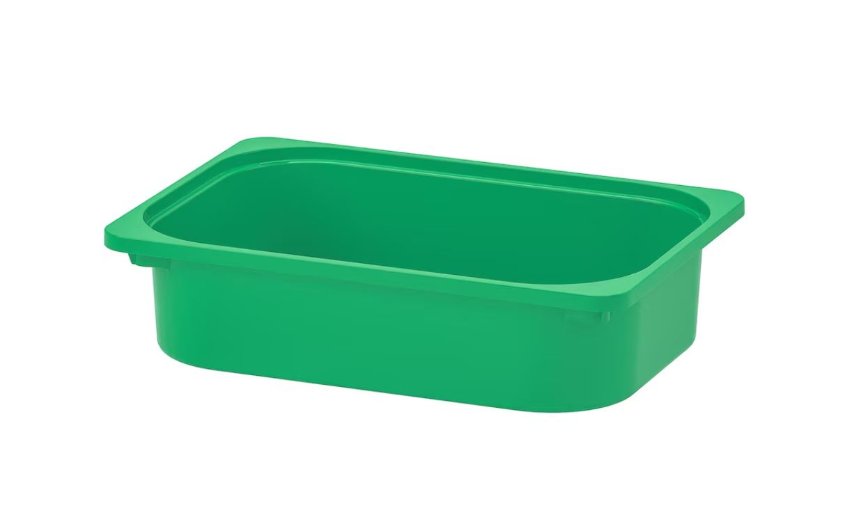 Caja TROFAST de color verde, 42x30x10 cm