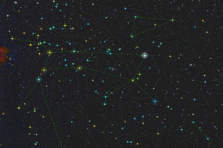 Estrellas de la constelación Canis Major y un añadido con el patrón que forman