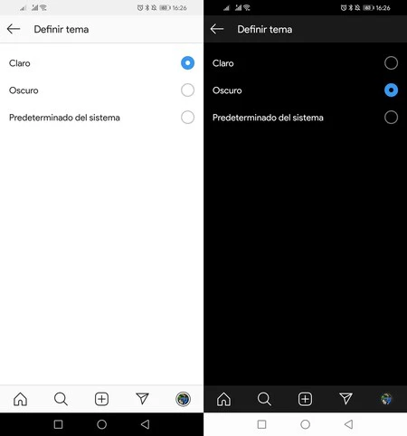 Instagramのダークモード設定