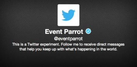 Los experimentos de Twitter continúan: @EventParrot o cómo descubrir contenidos con notificaciones