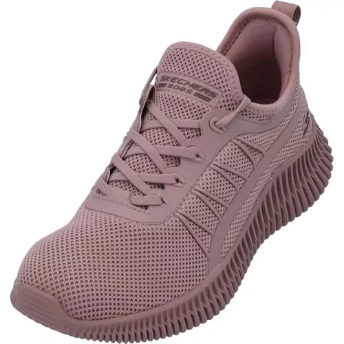 Skechers Bobs Geo New Aesthetics, Zapatos deportivos Mujer, Rose Knit/ Synthetic Trim, 39 EU