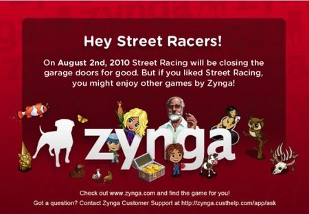 Zynga decide cerrar Street Racing. Los usuarios montan en cólera